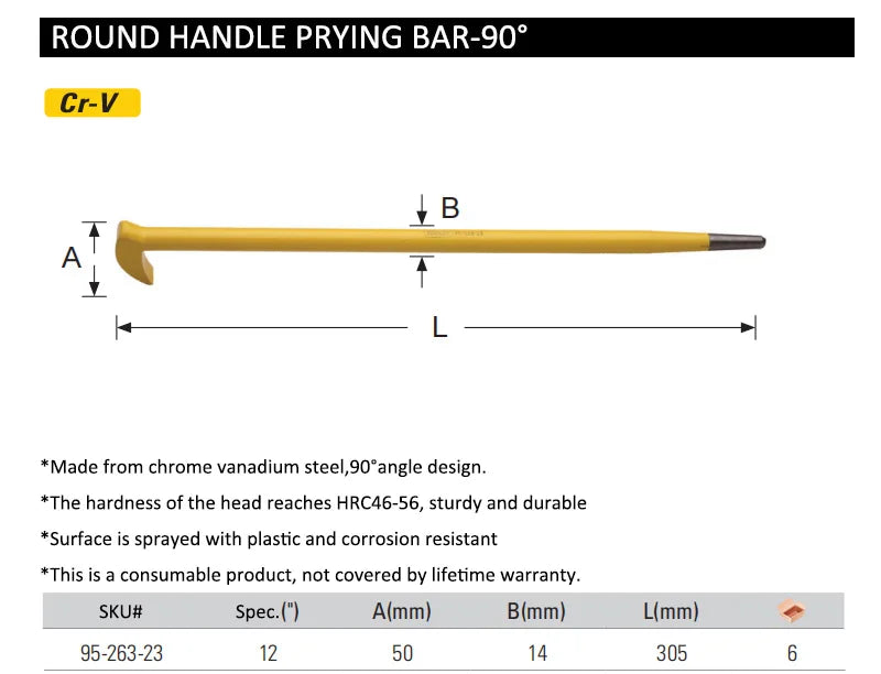 Barreta curva Stanley 24" – Palanca acero forjado ergonómica