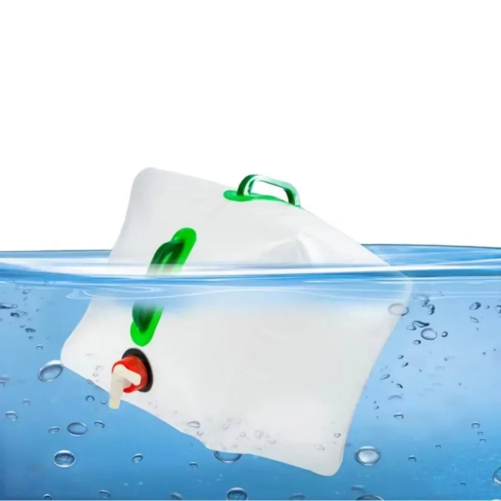 Bolsa de  agua plegable 20L – Asa reforzada, camping y exteriores