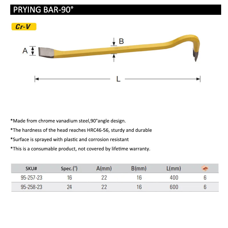 Barreta curva Stanley 24" – Palanca acero forjado ergonómica