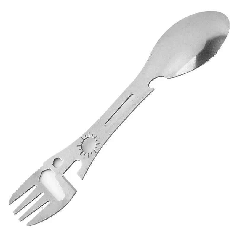 Cubiertos camping EDC – Tenedor, cuchara y abrebotellas ligero