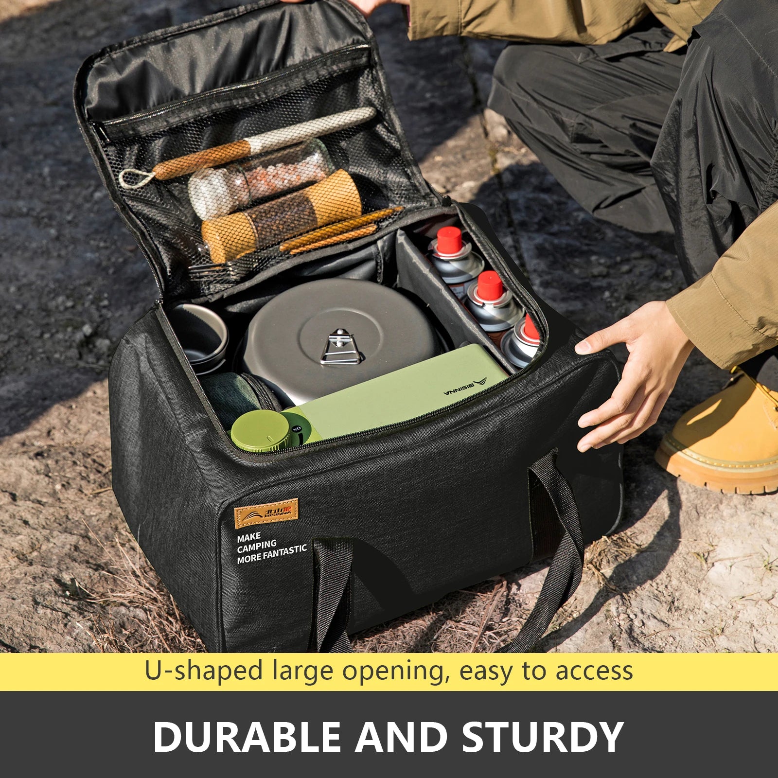 Bolsa camping 26L – Organizador gas, cocina y equipo