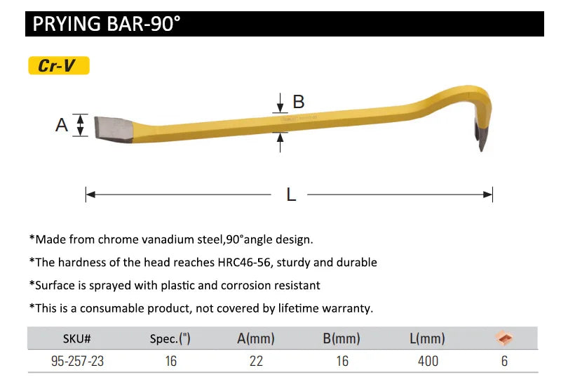Barreta curva Stanley 24" – Palanca acero forjado ergonómica