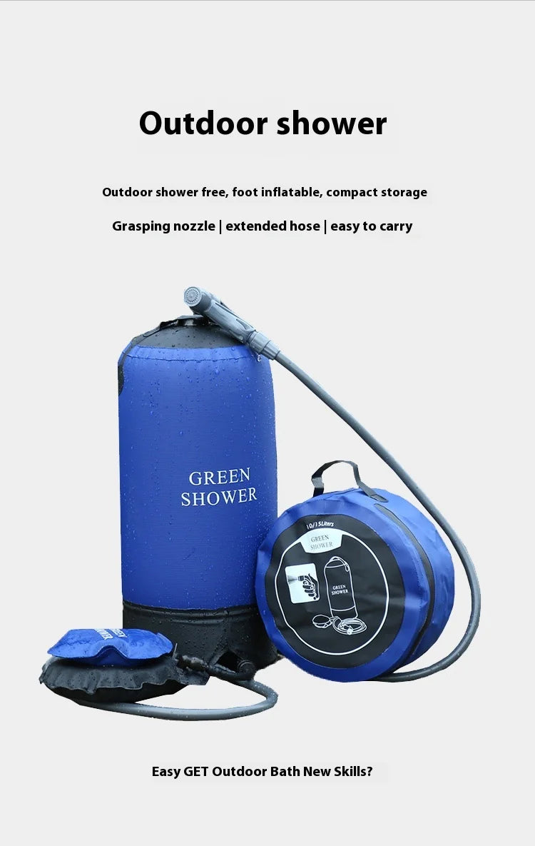 Ducha presión camping 11L – Bolsa inflable PVC ligera para senderismo