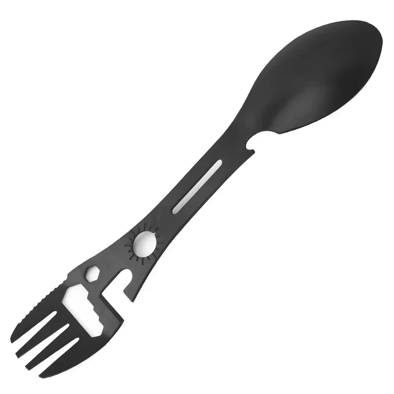 Cubiertos camping EDC – Tenedor, cuchara y abrebotellas ligero