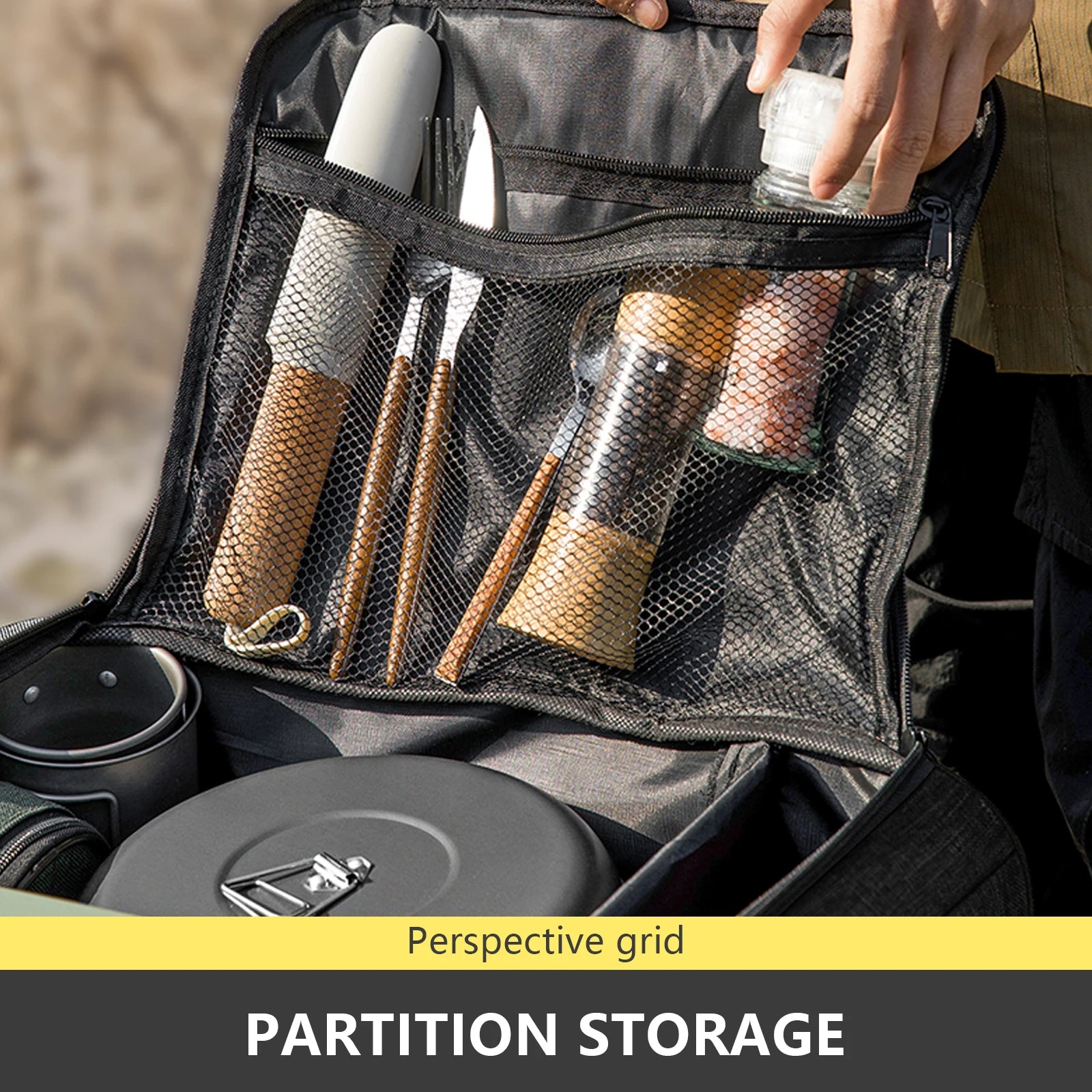 Bolsa camping 26L – Organizador gas, cocina y equipo