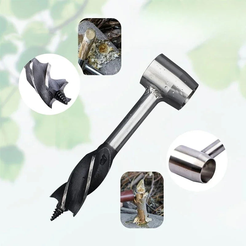 Barrena manual supervivencia – Herramienta taladro bushcraft camping