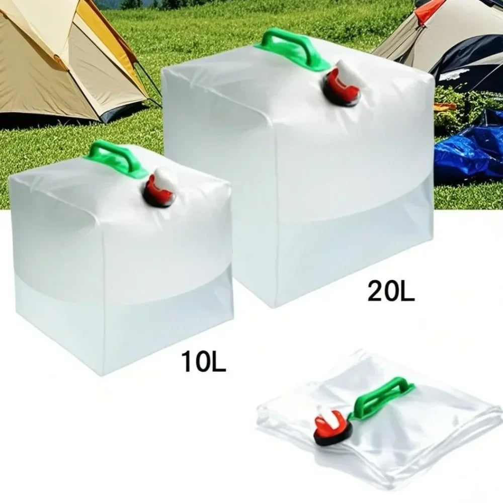 Bolsa de  agua plegable 20L – Asa reforzada, camping y exteriores