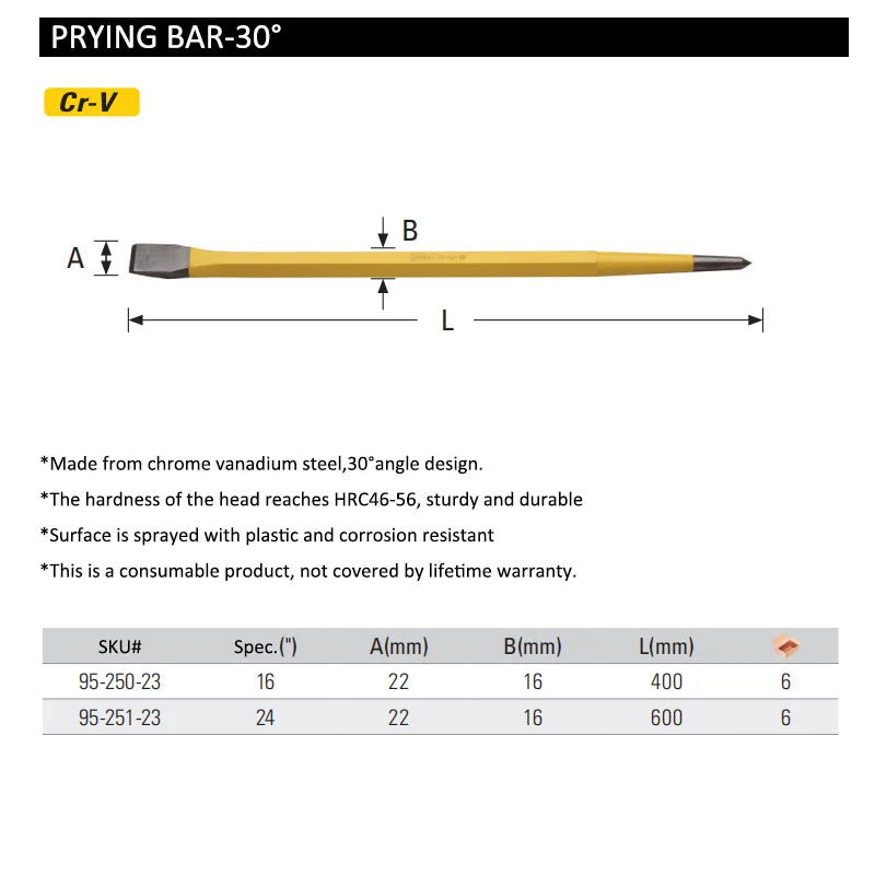 Barreta curva Stanley 24" – Palanca acero forjado ergonómica