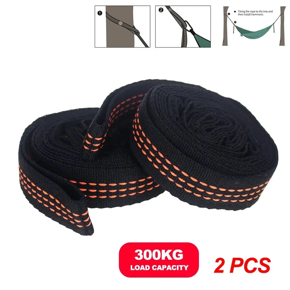 Cintas hamaca poliéster 400 kg – 5 anillos ajustables para árboles