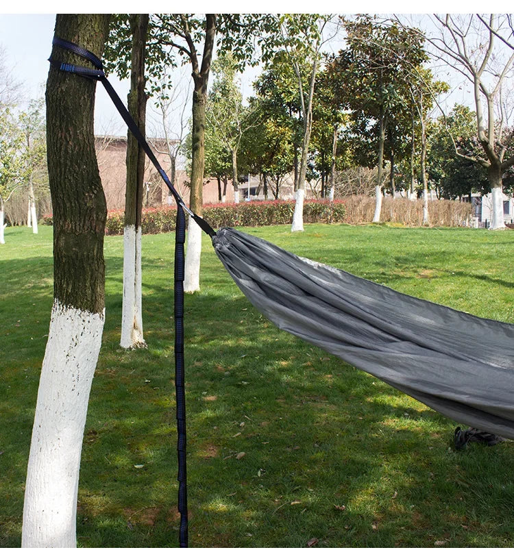 Cintas hamaca poliéster 400 kg – 5 anillos ajustables para árboles
