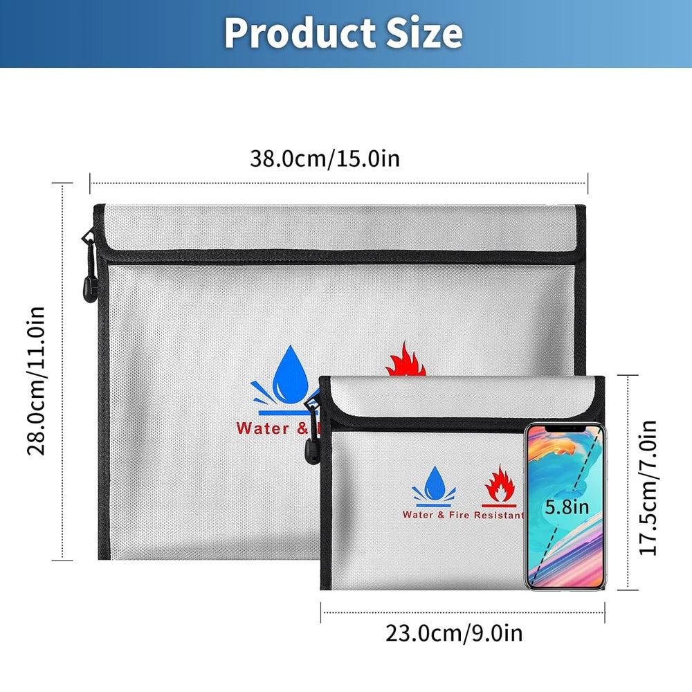 Bolsa ignífuga documentos – Impermeable antifuego certificados y dinero